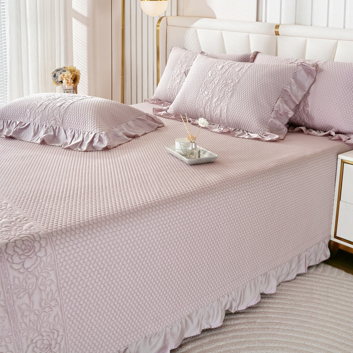 91家纺网 家纺一手货源 找家纺 OL家纺2025新款天丝床盖三件套系列-牡丹 芋头紫