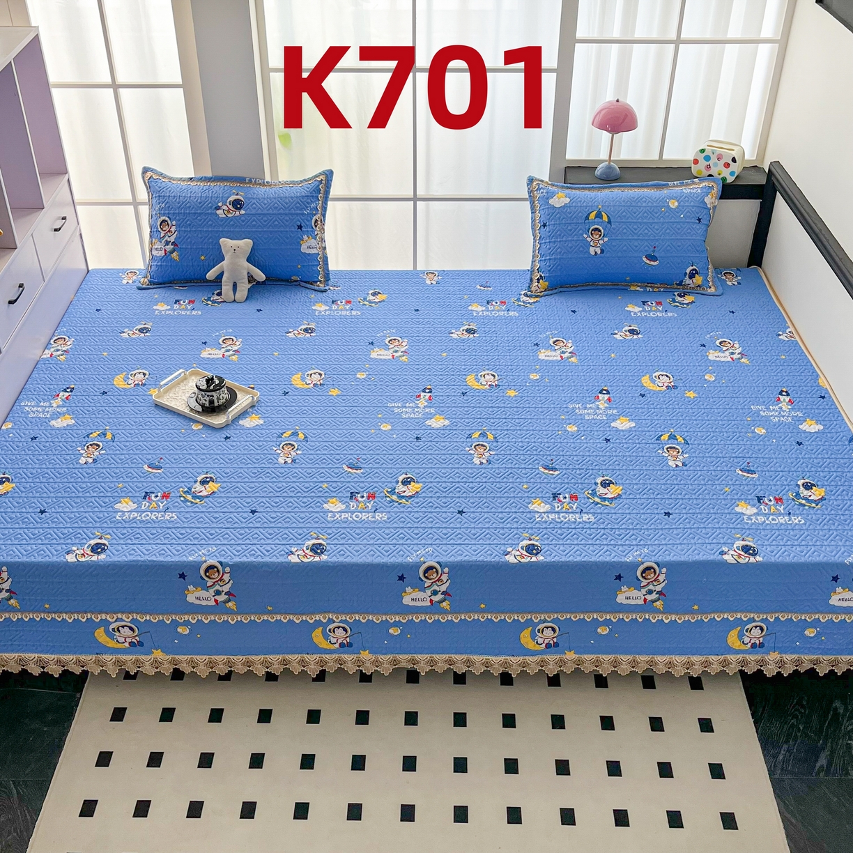 91家纺网 家纺一手货源 找家纺 手艺人家纺 2025新款带花纯棉绗缝榻榻米大炕盖榻榻米炕垫防滑炕垫榻榻米垫床盖榻榻米炕盖炕垫（K700-K723） K701