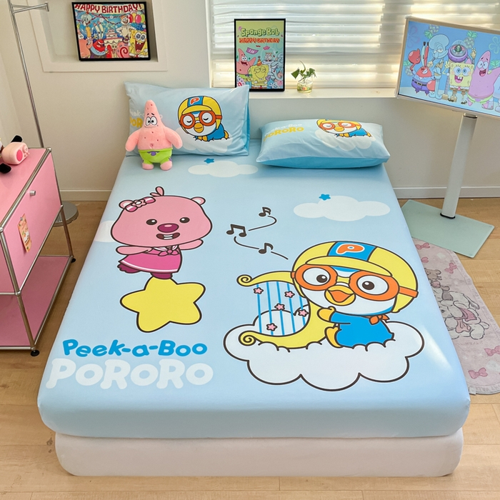 91家纺网 家纺一手货源 找家纺 金爱家 2025新款全棉大版单品波乐乐床笠 棉单品波乐乐-音乐派对