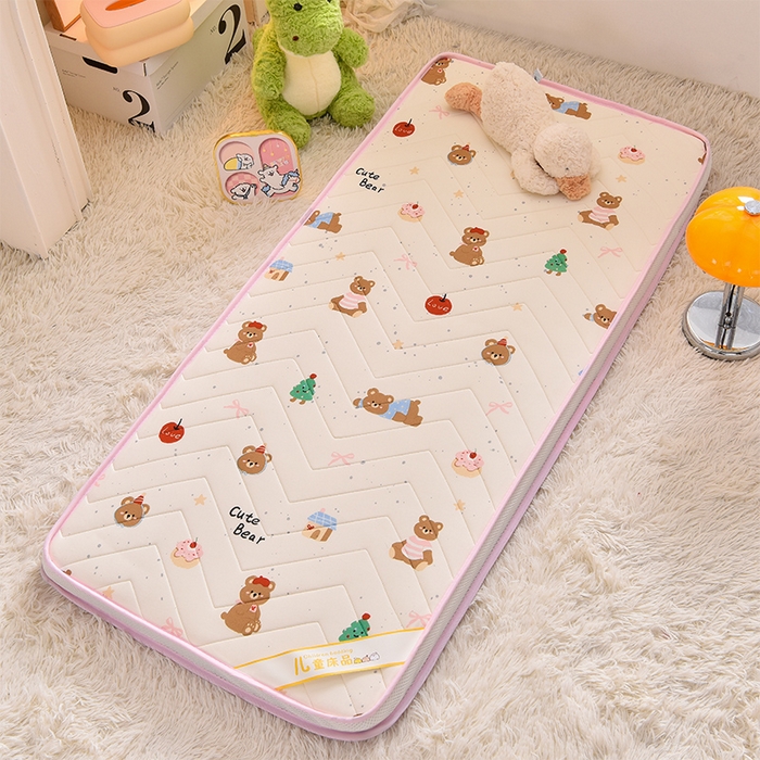 91家纺网 家纺一手货源 找家纺 嗨生活  2025年加厚针织棉乳胶床垫 幼儿园床垫 床褥 儿童床垫 立体款 甜品小熊