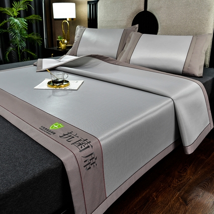 小牛席业 2025新款小千鸟格经典款轻奢风抗菌席凉席藤席冰藤席冰丝席草席竹席乳胶席凉感豆豆席 小千鸟格-经典款抗菌席（灰色）