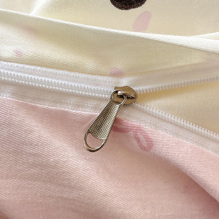 91家纺网 家纺一手货源 找家纺 慕尚家纺 2025新款全棉印花学生三件套套件 桃心狗