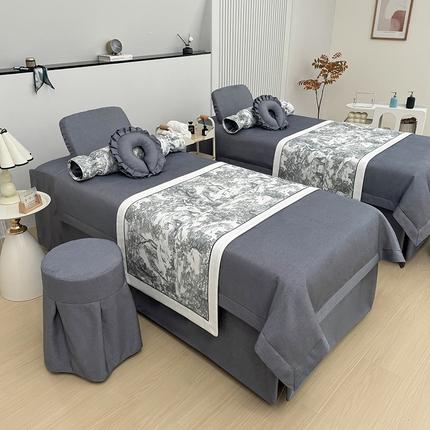 莉人坊床罩2025新款高精密布料床罩-浪漫烟花 浪漫烟花深灰