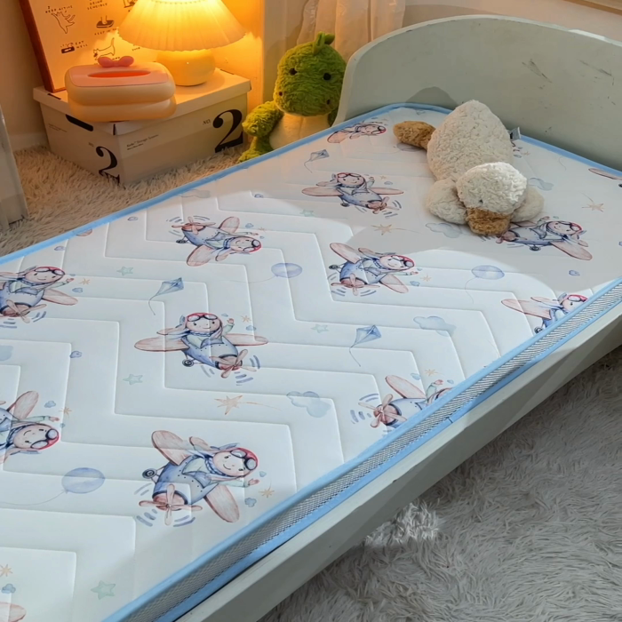 91家纺网 家纺一手货源 找家纺 嗨生活  2025年加厚针织棉乳胶床垫 幼儿园床垫 床褥 儿童床垫 立体款 太空旅行