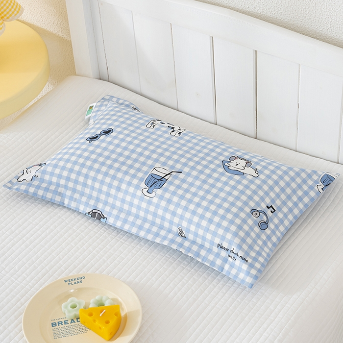 91家纺网 家纺一手货源 找家纺 良佐生活 2025新款A类高支高密全棉压线儿童枕套纯棉学生枕头套 布奇