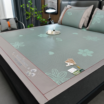 91家纺网 家纺一手货源 找家纺 （总）小牛席业 2025新款绣球草本清凉加厚款冰藤席系列凉席藤席冰藤席冰丝席草席竹席乳胶席凉感豆豆席