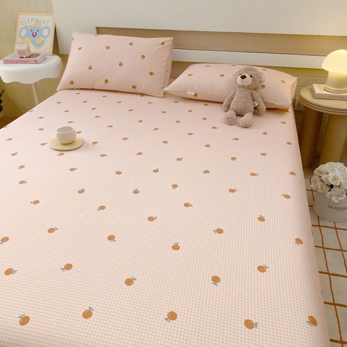 91家纺网 家纺一手货源 找家纺 ME/ERA HOME寐时代 2025新款全棉老粗布床单款三件套 全棉卡通-果乐