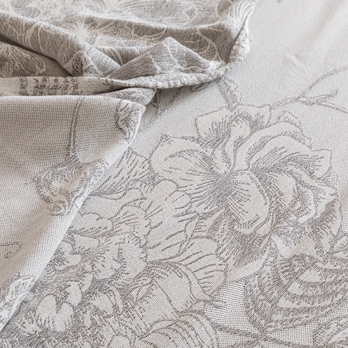 91家纺网 家纺一手货源 找家纺 朴尔家纺-2025年新款柔滑竹纤维双层纱布冷感毯毛巾被 漫花-灰