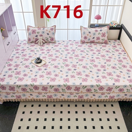 手艺人家纺 2025新款带花纯棉绗缝榻榻米大炕盖榻榻米炕垫防滑炕垫榻榻米垫床盖榻榻米炕盖炕垫（K700-K723） K716