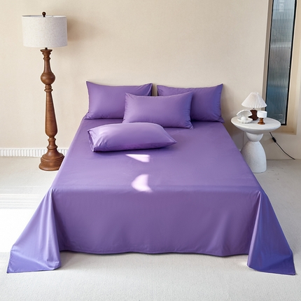 91家纺网 家纺一手货源 找家纺 期遇2025新款13374纯色全棉床单 香芋紫