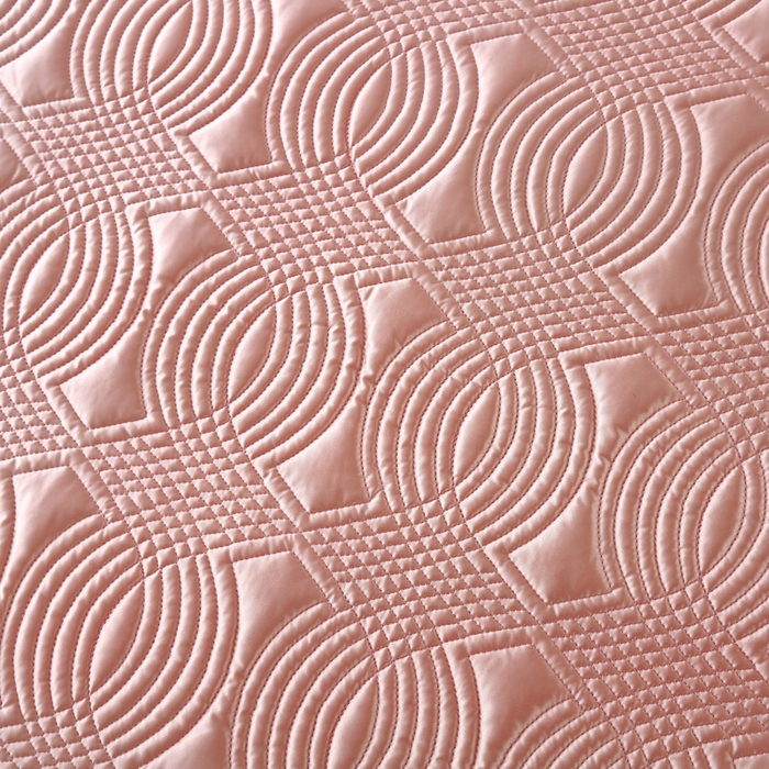 91家纺网 家纺一手货源 找家纺 OL家纺2025新款冰丝绸夏被床盖款三件套 珊瑚粉