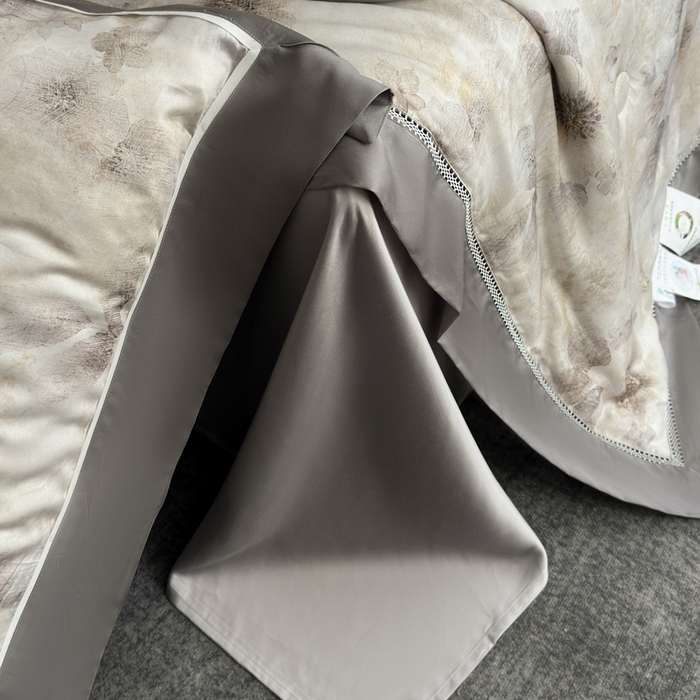 91家纺网 家纺一手货源 找家纺 娇逸家居 2025新品60支天丝数码印花高端夏被四件套 沐初