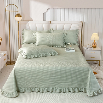 OL家纺2025新款天丝床盖三件套系列-牡丹 沙滩灰