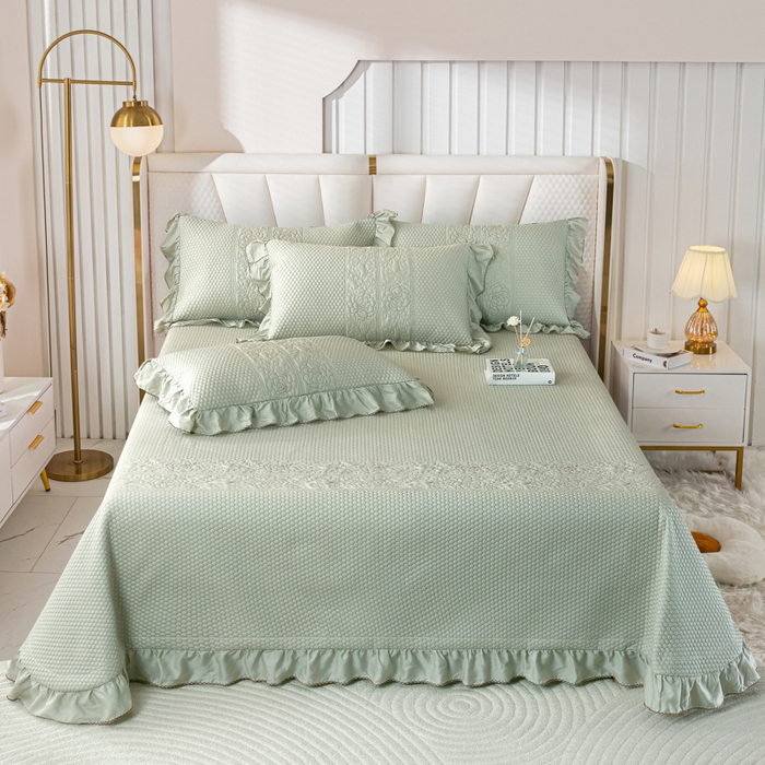 91家纺网 家纺一手货源 找家纺 OL家纺2025新款天丝床盖三件套系列-牡丹 沙滩灰