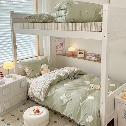 91家纺网 家纺一手货源 找家纺 （总）慕尚家纺 2025新款全棉印花学生三件套套件