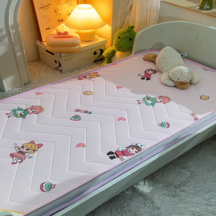 91家纺网 家纺一手货源 找家纺 嗨生活  2025年加厚针织棉乳胶床垫 幼儿园床垫 床褥 儿童床垫 立体款 甜心女孩