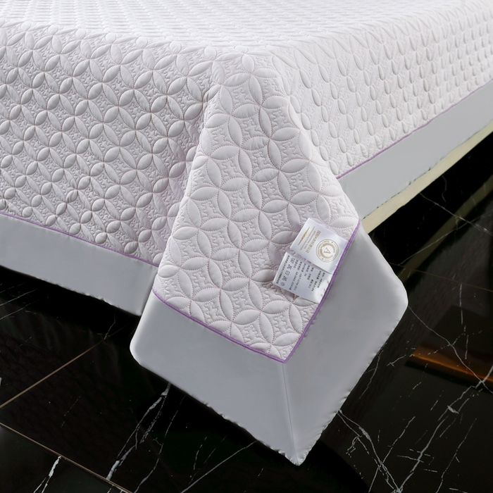 91家纺网 家纺一手货源 找家纺 OL家纺2025新款凉感丝夏被床盖款三件套 丁香紫