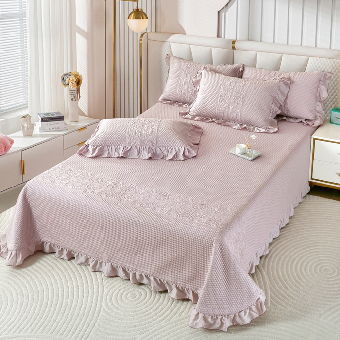91家纺网 家纺一手货源 找家纺 OL家纺2025新款天丝床盖三件套系列-牡丹 芋头紫