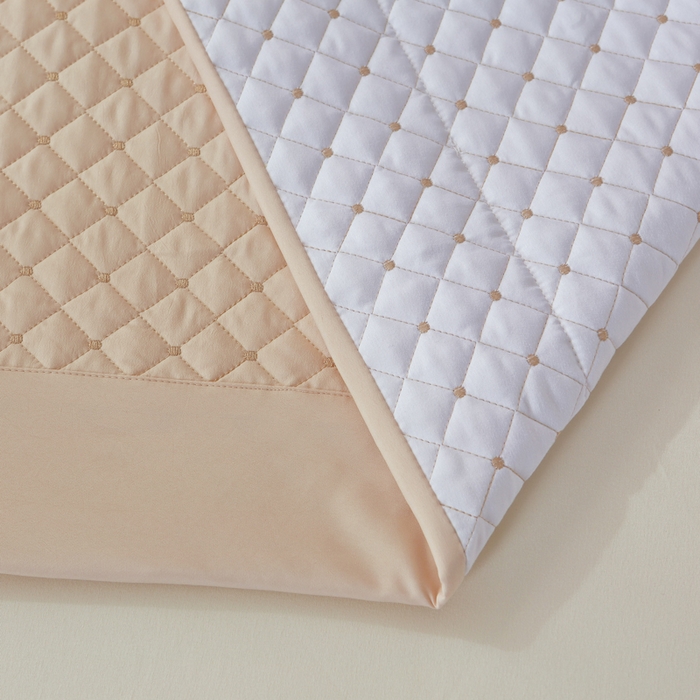 91家纺网 家纺一手货源 找家纺 OL家纺2025新款玉锦缎纯色床盖三件套-巴格莉 香槟色