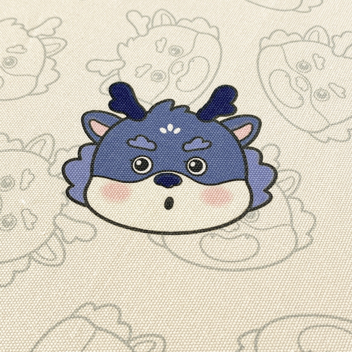 91家纺网 家纺一手货源 找家纺 鑫钰 2025新款纯棉老粗布单床笠-卡通系列 势幻龙-蓝