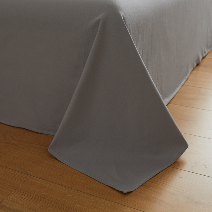 91家纺网 家纺一手货源 找家纺 鑫钰2025新款纯棉全棉老粗布床单--LP纯色系列 烟灰