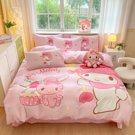 孩子王家纺2025新款三丽鸥系列全棉活性大版印花卡通学生宿舍四件套（第三批花型） 甜品师