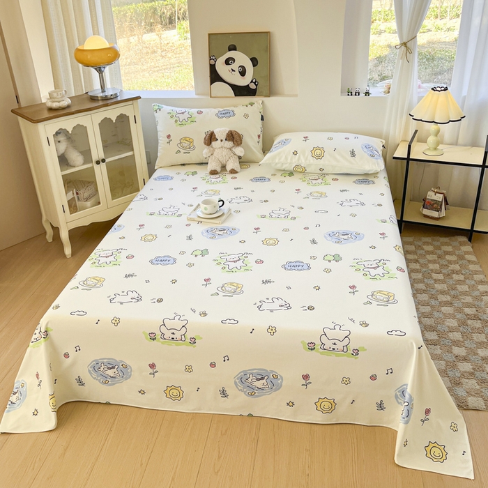 91家纺网 家纺一手货源 找家纺 鑫钰 2025新款纯棉老粗布单床单-卡通系列 米多