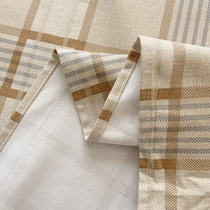 91家纺网 家纺一手货源 找家纺 鑫钰 2025新款老粗布床单床笠系列-格纹系列 格韵咖