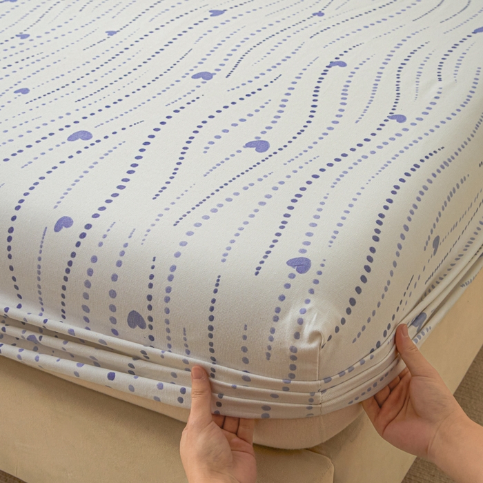 91家纺网 家纺一手货源 找家纺 鑫钰2025新款纯棉全棉老粗布床笠--北欧风 流心岁月（灰）