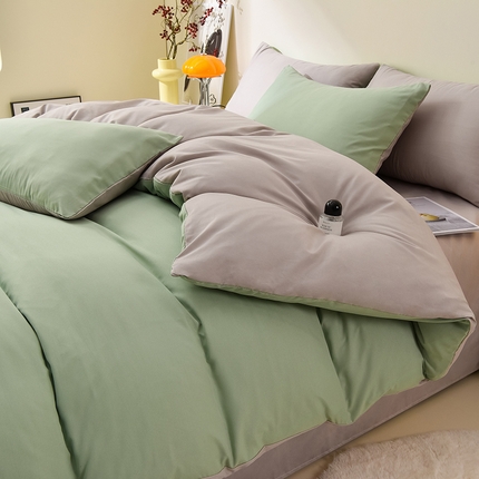 91家纺网 家纺一手货源 找家纺 （总）易展家居 2025新款加厚水洗棉四件套-双拼