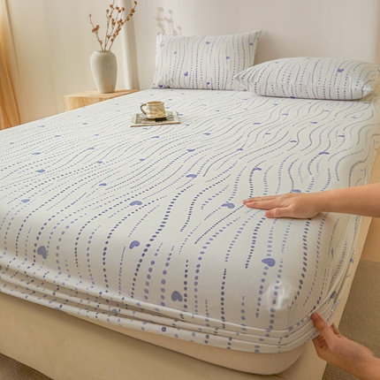 鑫钰2025新款纯棉全棉老粗布床笠--北欧风 流心岁月（灰）