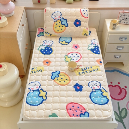 91家纺网 家纺一手货源 找家纺 （总）禧缘家纺（原梦想家）2025新款A类儿童幼儿园学生宿舍绑带款夹棉床单全棉夹棉软垫