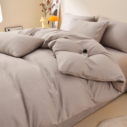 91家纺网 家纺一手货源 找家纺 （总）易展家居 2025新款加厚水洗棉四件套-纯色