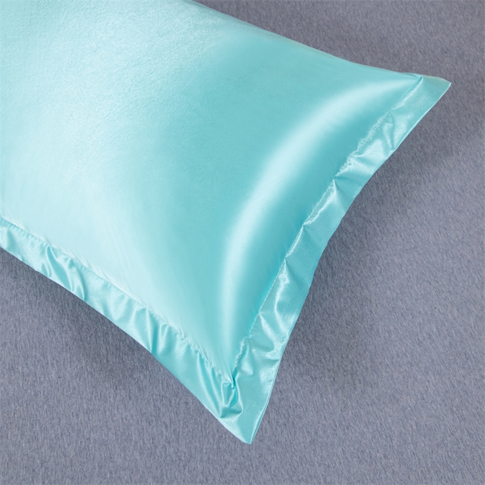 91家纺网 家纺一手货源 找家纺 梦舒羽2025新款防水冰丝纯色双人枕套情侣1.8m枕芯套内胆套 防水冰丝双人枕套-水蓝色