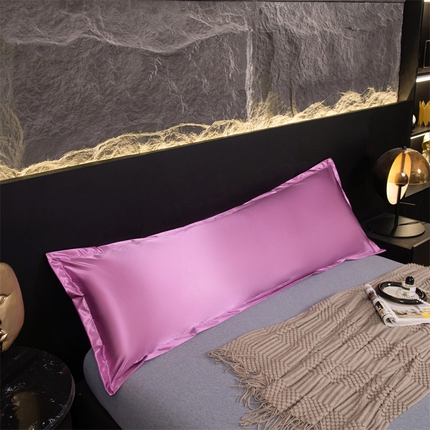 梦舒羽2025新款防水冰丝纯色双人枕套情侣1.8m枕芯套内胆套 防水冰丝双人枕套-豆沙色