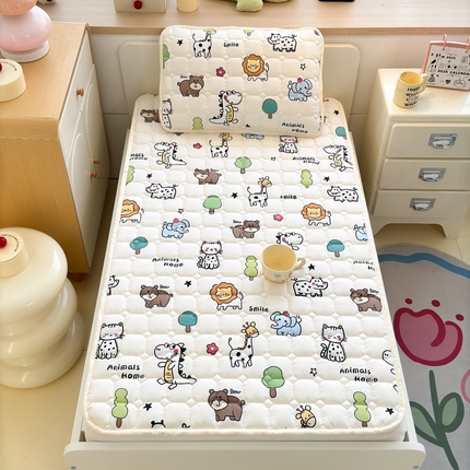 91家纺网 家纺一手货源 找家纺 （总）禧缘家纺（原梦想家）2025新款A类儿童幼儿园学生宿舍绑带款夹棉床单全棉夹棉软垫