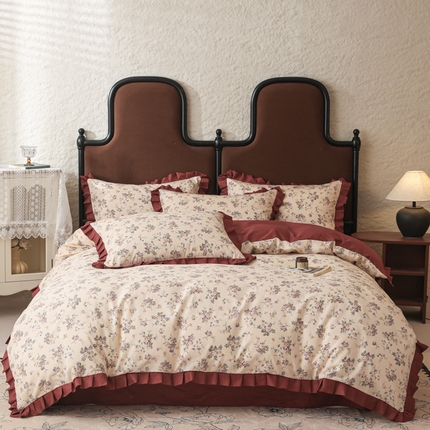 91家纺网 家纺一手货源 找家纺 （总）简宜2025新款荷叶双层纯棉边四件套