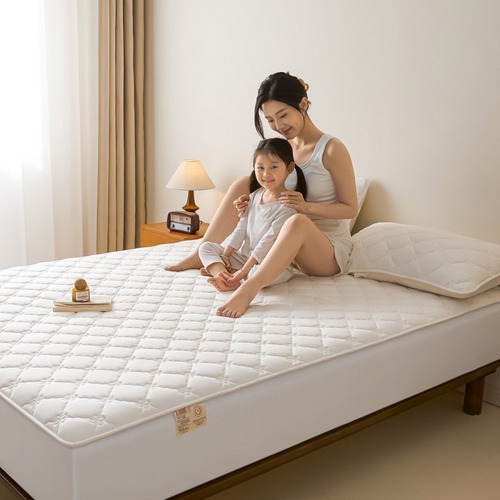 91家纺网 家纺一手货源 找家纺 鑫钰2025新款防水纯棉全棉夹棉床笠--四叶草白墙 四叶草-白