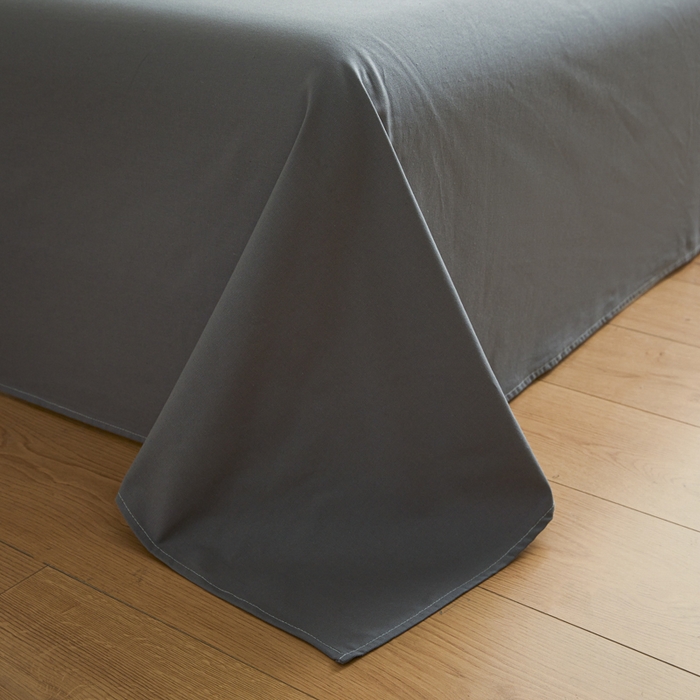 91家纺网 家纺一手货源 找家纺 鑫钰2025新款纯棉全棉老粗布床单--LP纯色系列 深灰