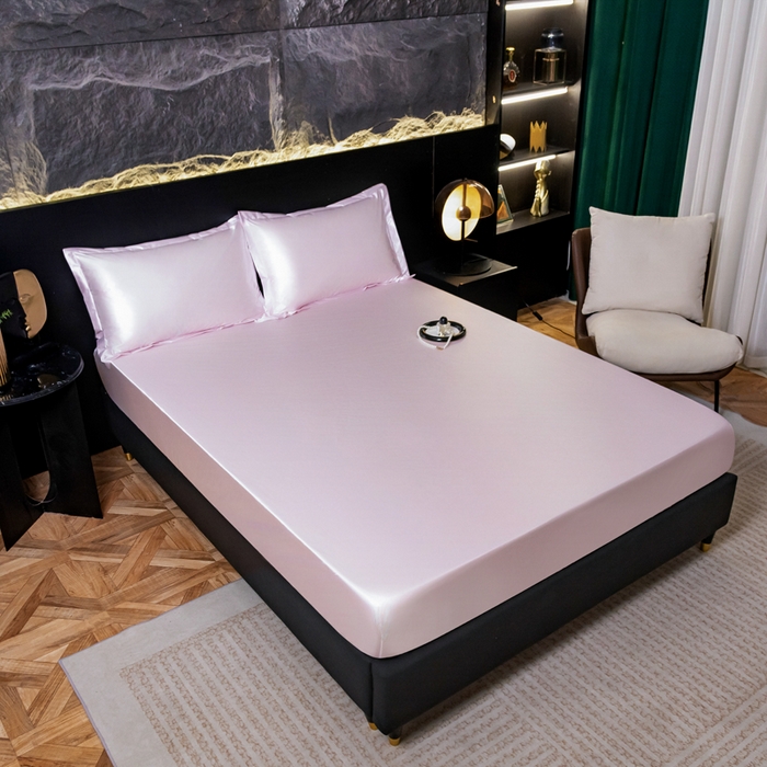 91家纺网 家纺一手货源 找家纺 梦舒羽2025新款防水冰丝纯色床笠凉爽柔顺床垫保护罩 防水冰丝床笠-淡雅玉