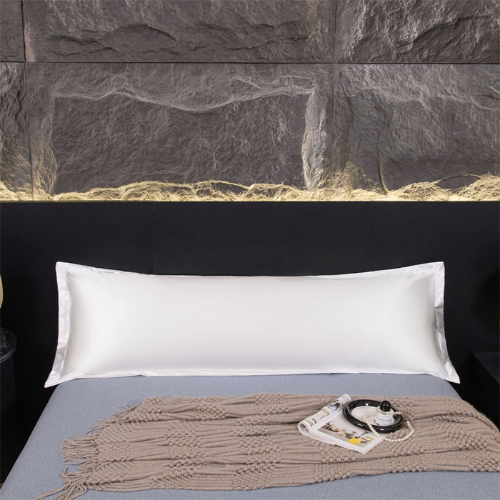 91家纺网 家纺一手货源 找家纺 梦舒羽2025新款防水冰丝纯色双人枕套情侣1.8m枕芯套内胆套 防水冰丝双人枕套-光洁白