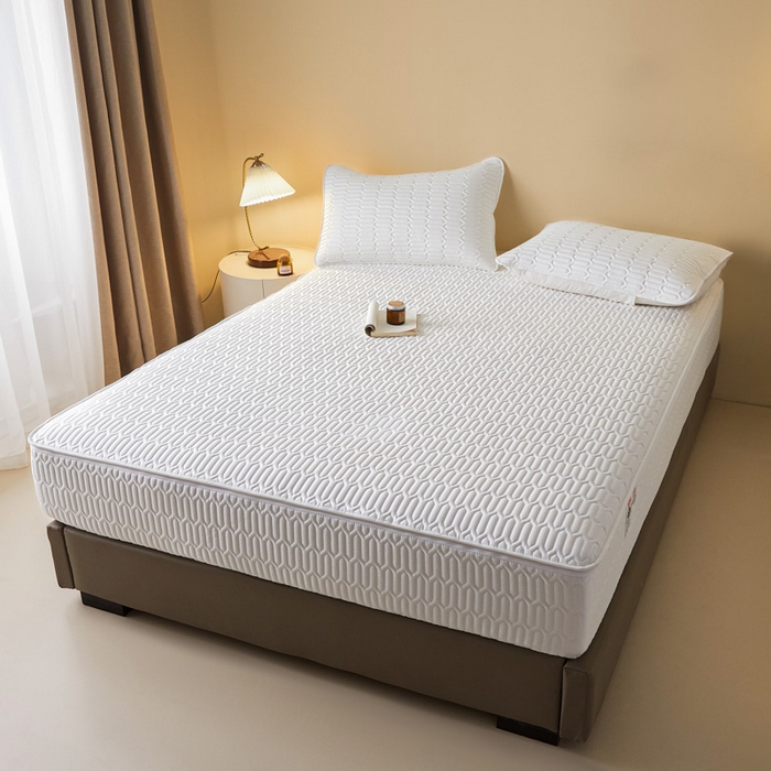 91家纺网 家纺一手货源 找家纺 鑫钰2025新款纯棉全棉六面全包床笠 经典款-全包床笠-白色