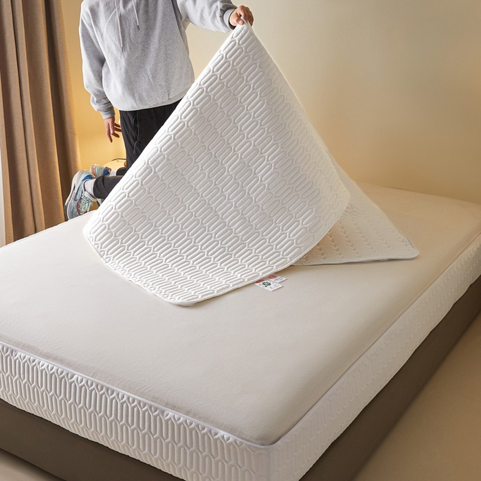 91家纺网 家纺一手货源 找家纺 鑫钰2025新款纯棉全棉六面全包床笠 经典款-全包床笠-白色