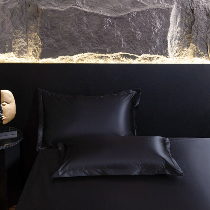 91家纺网 家纺一手货源 找家纺 梦舒羽2025新款防水冰丝纯色单人枕套宿舍枕芯套内胆套 防水冰丝单人枕套-尊贵黑