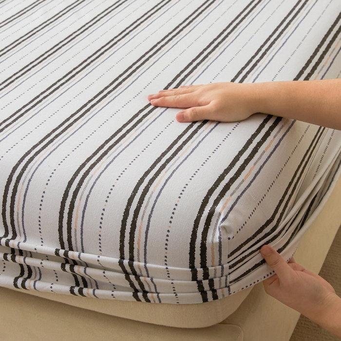 91家纺网 家纺一手货源 找家纺 鑫钰2025新款纯棉全棉老粗布床笠--北欧风 胡里奥（灰）