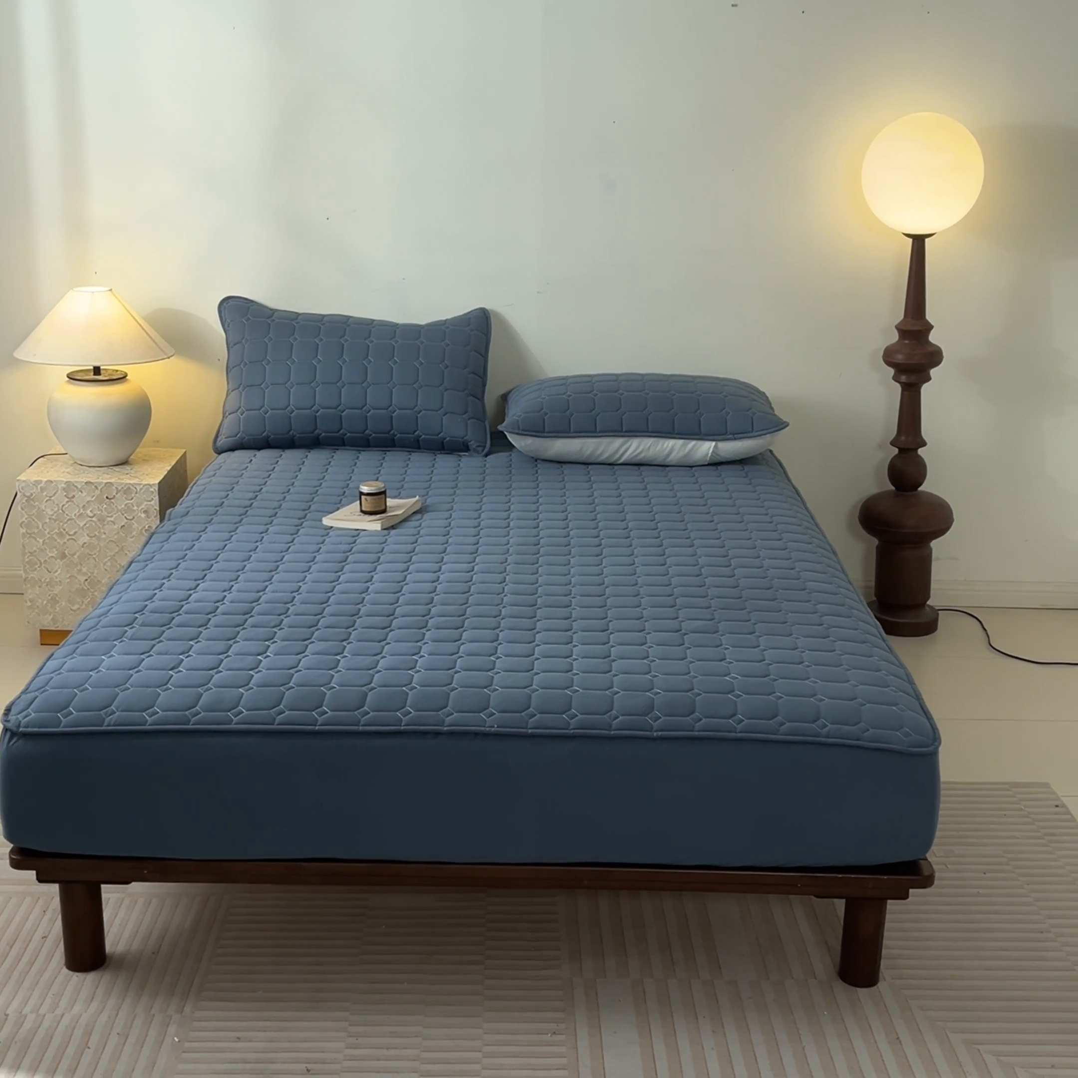 91家纺网 家纺一手货源 找家纺 （总）鑫钰2025新款防水加厚夹棉原棉床笠防滑隔脏床垫套保护罩