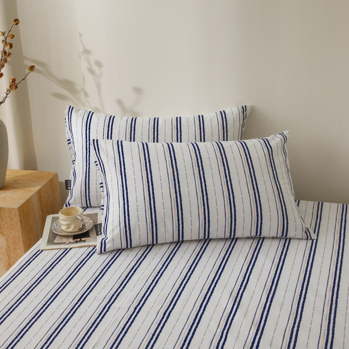 91家纺网 家纺一手货源 找家纺 鑫钰2025新款纯棉全棉老粗布床单--北欧风 胡里奥（兰）