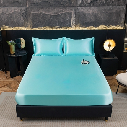 91家纺网 家纺一手货源 找家纺 （总）圣比熊2025新款防水纯色冰丝床笠凉爽柔顺床垫保护罩