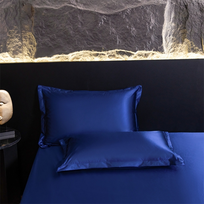 91家纺网 家纺一手货源 找家纺 梦舒羽2025新款防水冰丝纯色单人枕套宿舍枕芯套内胆套 防水冰丝单人枕套-深海蓝