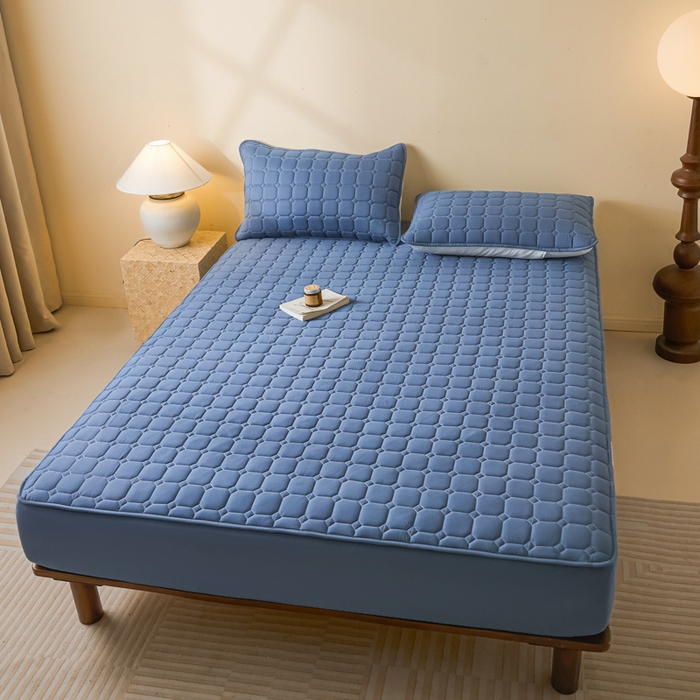 91家纺网 家纺一手货源 找家纺 （总）鑫钰2025新款防水加厚夹棉原棉床笠防滑隔脏床垫套保护罩